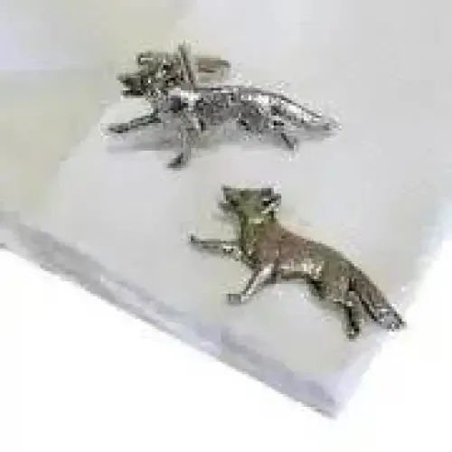 English Made Pewter Running Fox Cufflinks